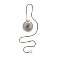 BUCCELLATI, 18K WHITE GOLD OPEN FACE POCKET WATCH AND FOB CHAIN
