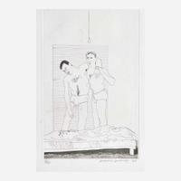David Hockney (British, b.1937) One Night, from Illustrations for Fourteen Poems from C.P. Cavafy