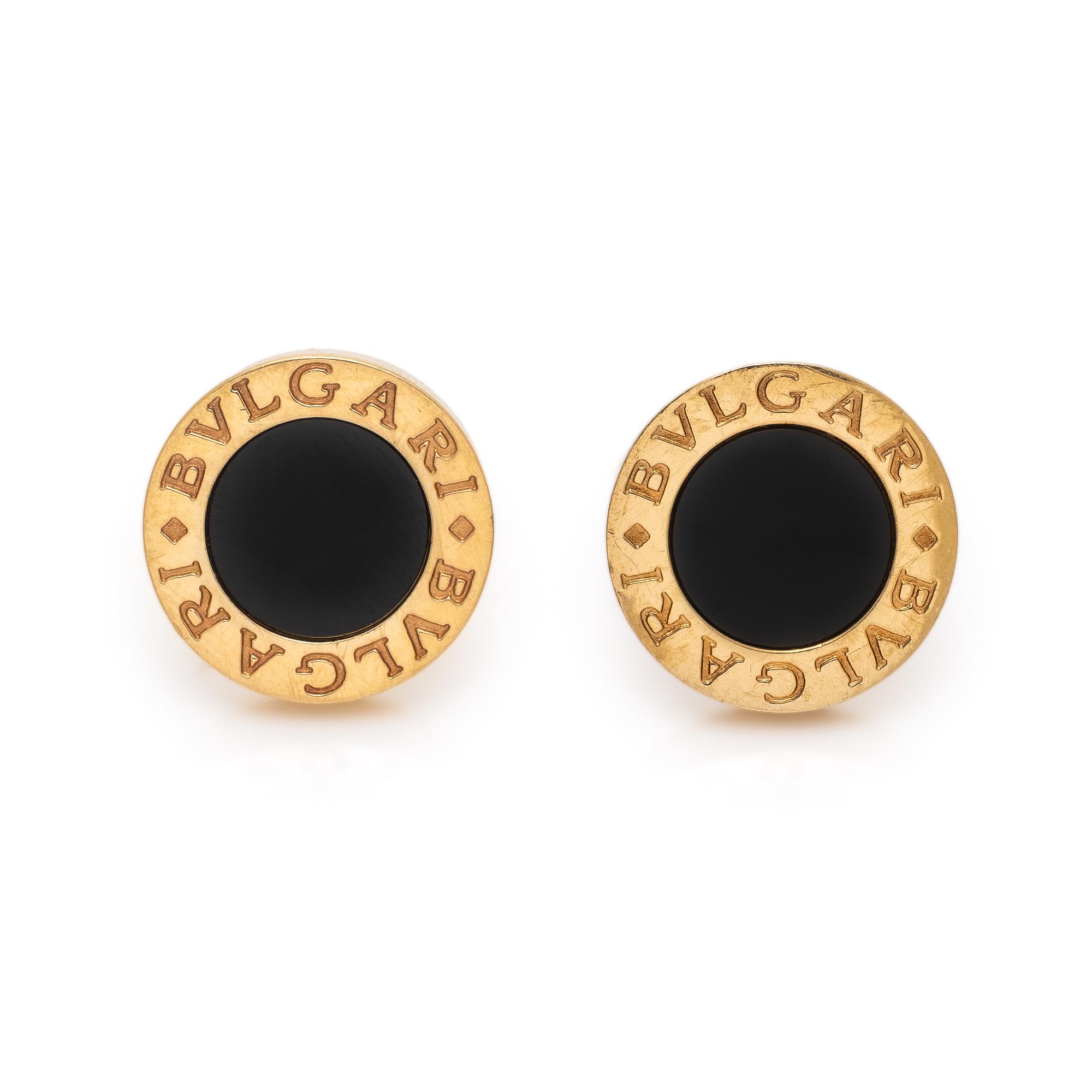 Bulgari, Onyx and Yellow Gold Cufflinks