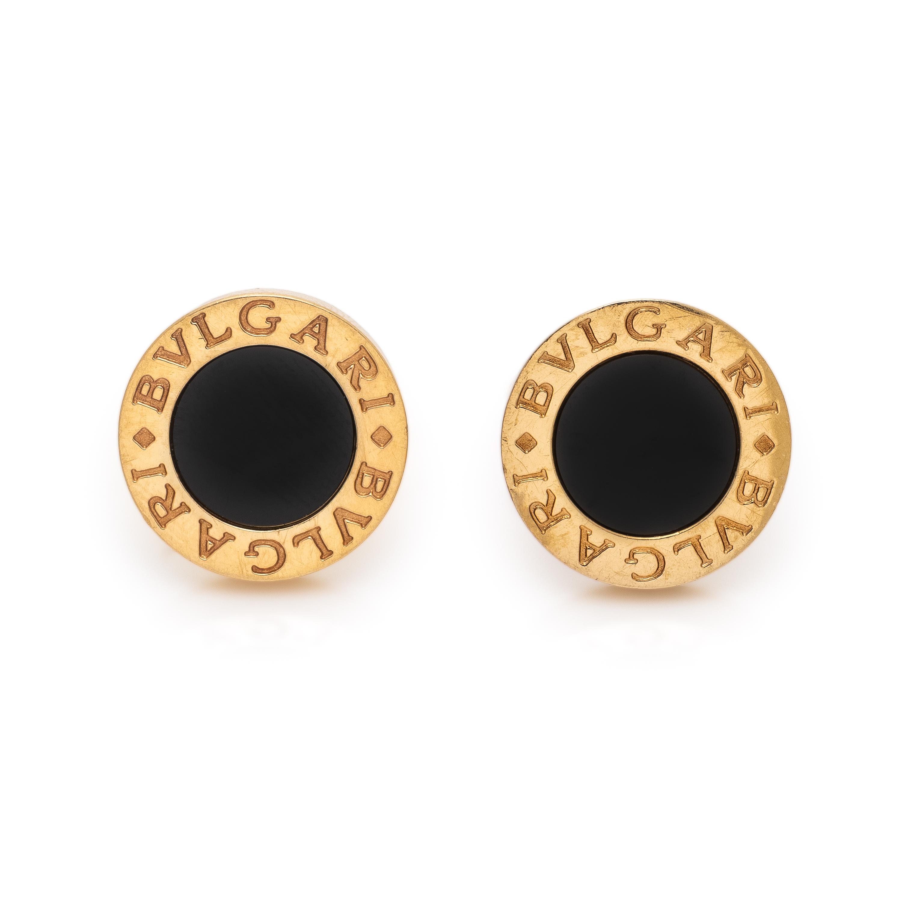 Bulgari, Onyx and Yellow Gold Cufflinks