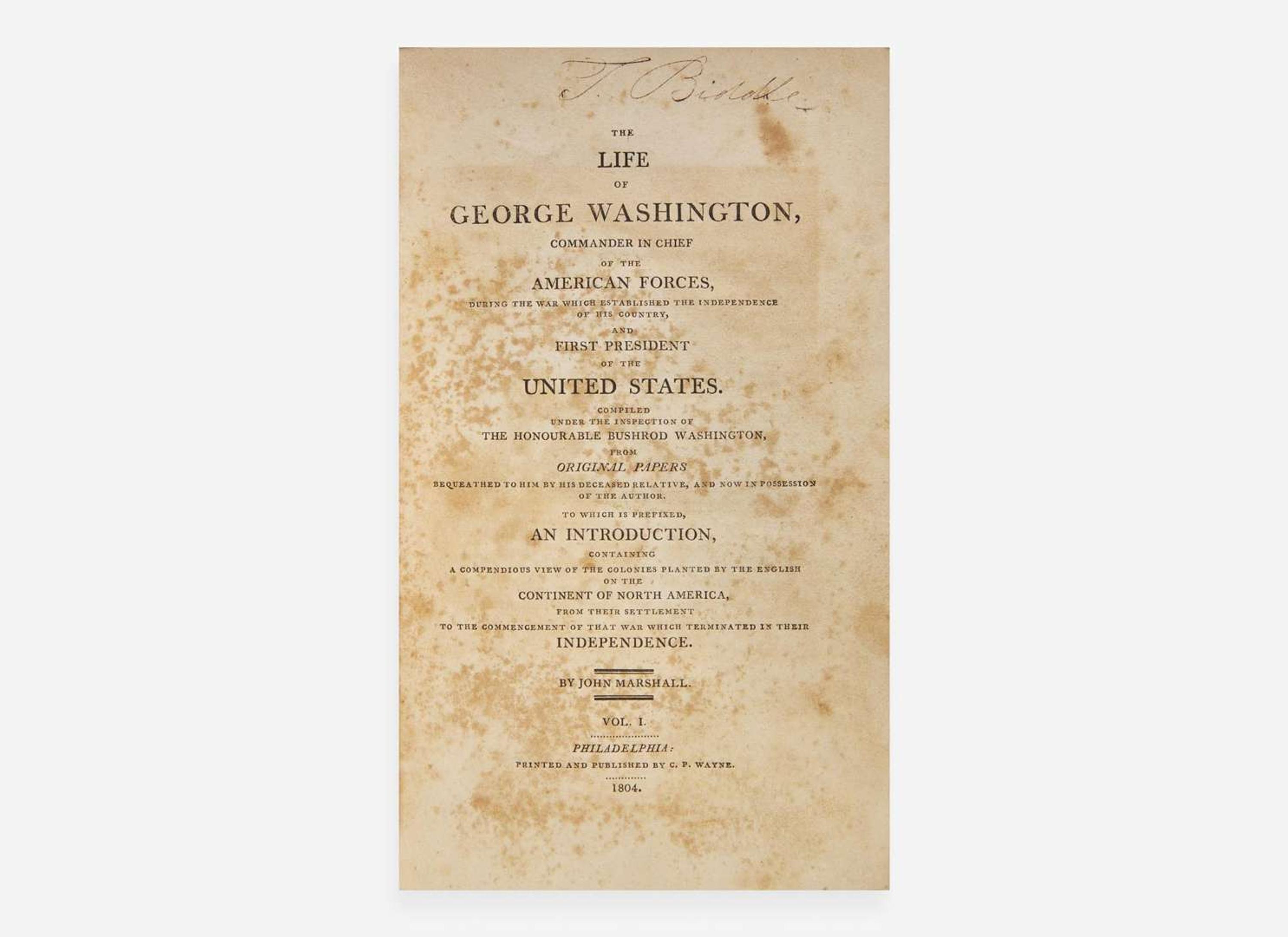 [Presidential] [Washington, George] Marshall, John The Life of George Washington...