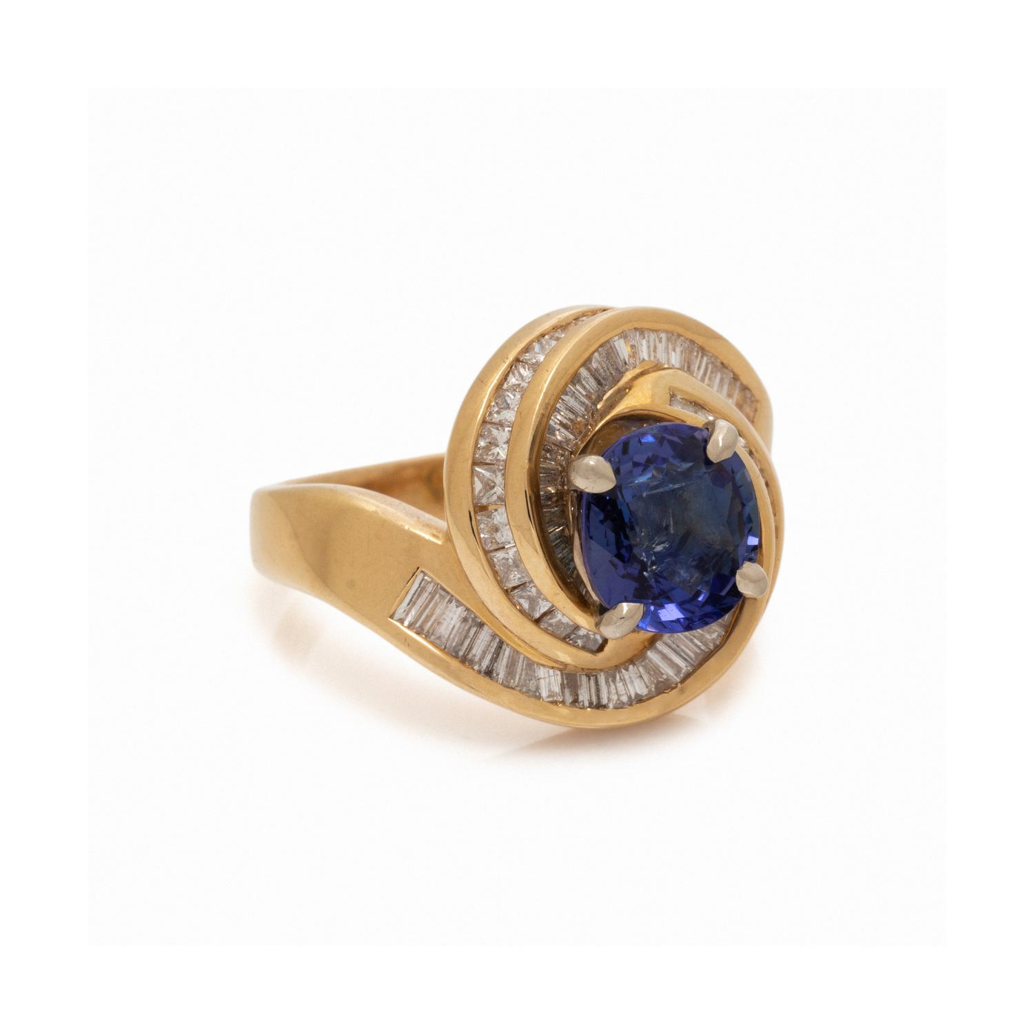TANZANITE AND DIAMOND RING