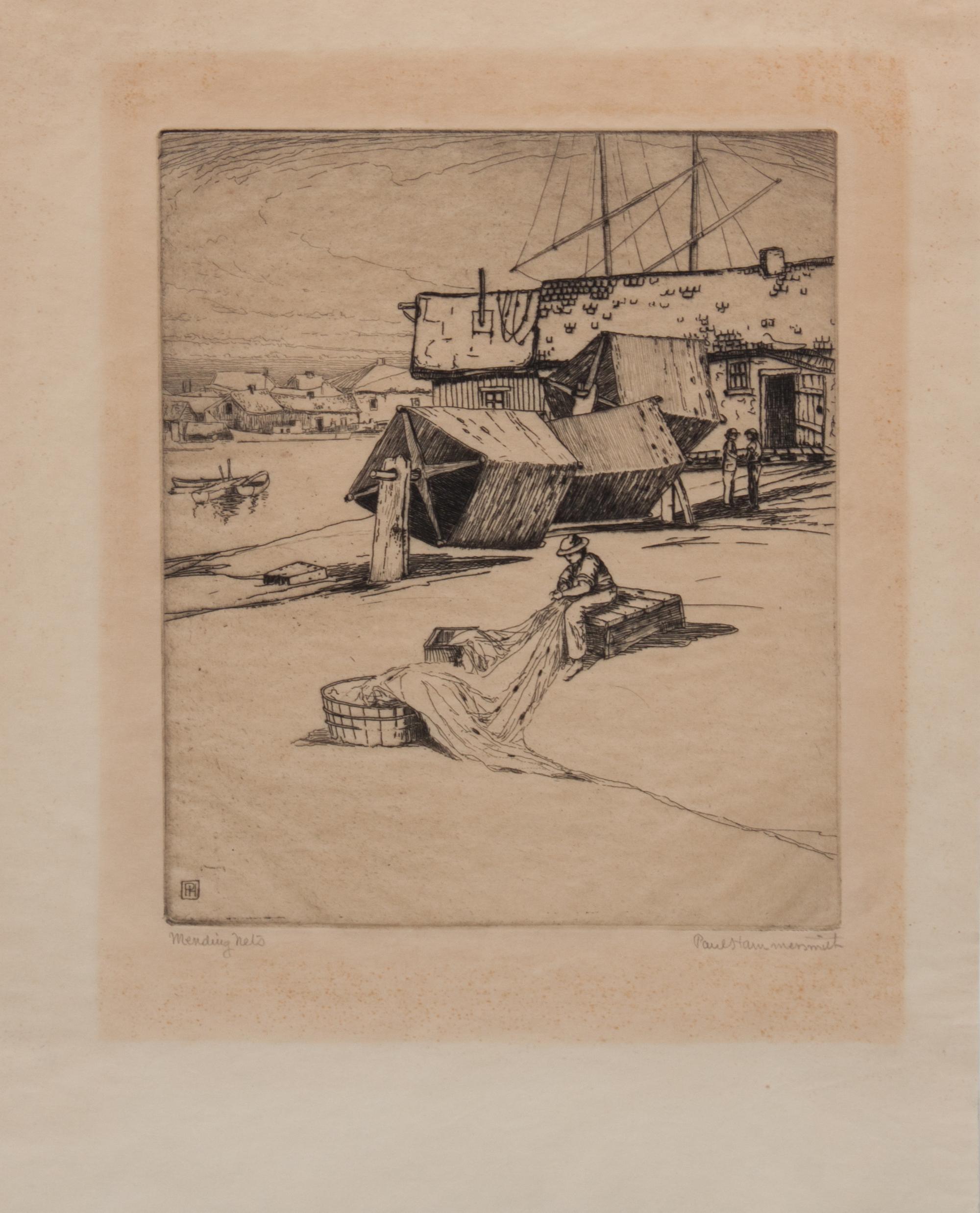 Paul Hammersmith, (Wisconsin, 1857-1937), The Close of Day and Mending Nets (two works)