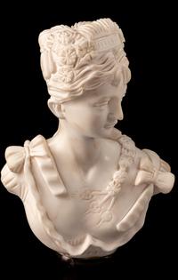 A Set of Four Italian Marble Busts of Women