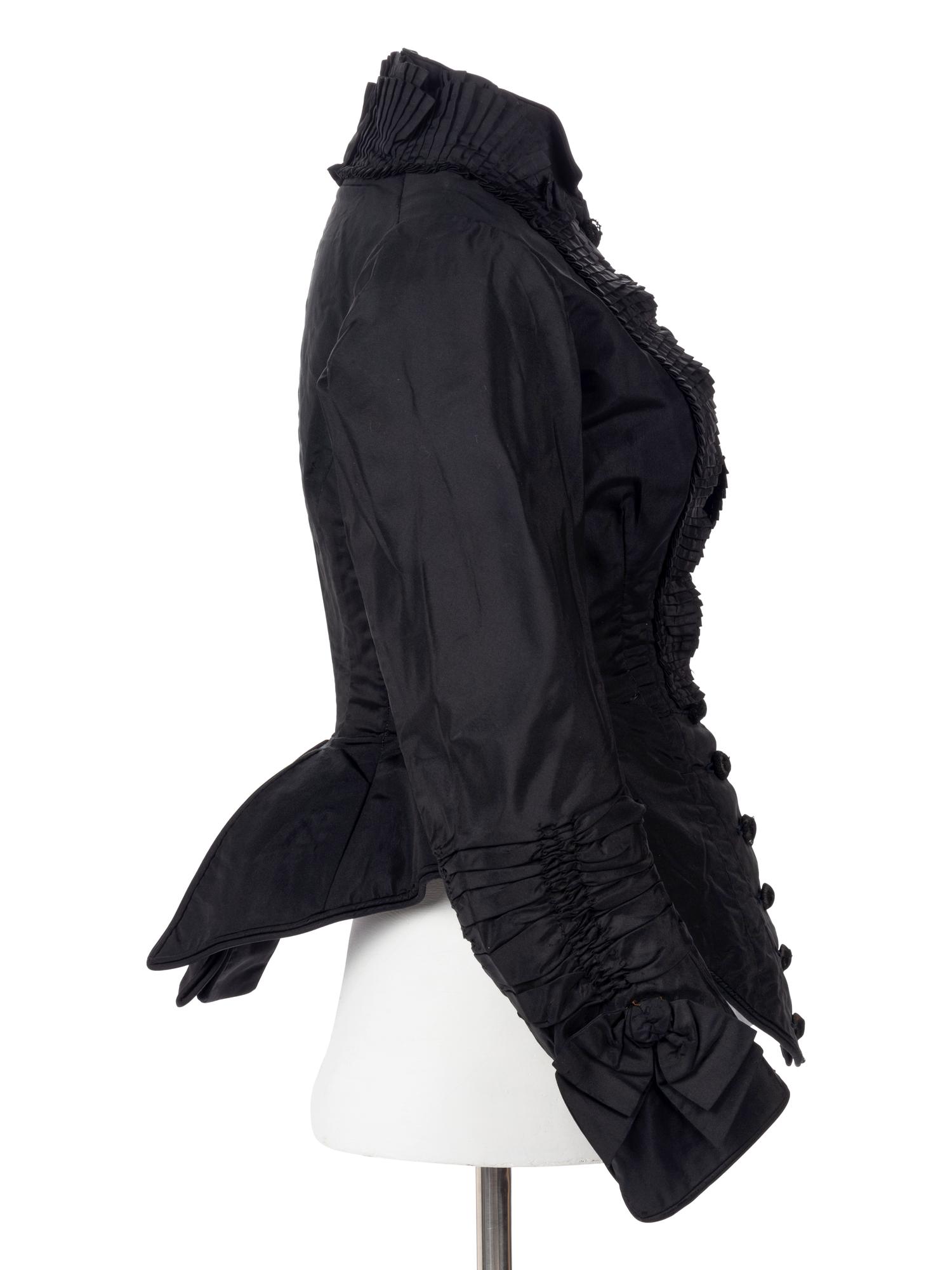 Two Silk Taffeta Evening Bodices, 1880s