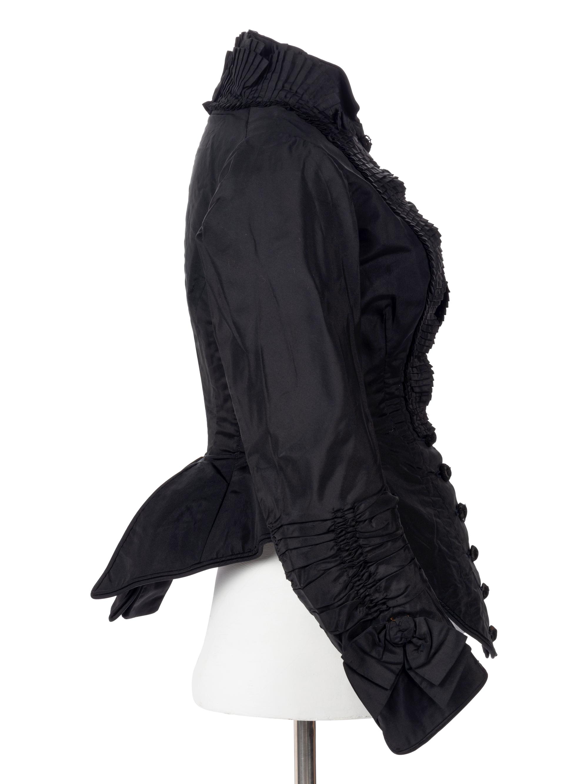 Two Silk Taffeta Evening Bodices, 1880s