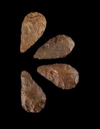 Four Paleolithic Quartzite Hand Axes