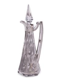 Nine Silver and Silver-Plate Overlay Glass Perfume Bottles and Cruets