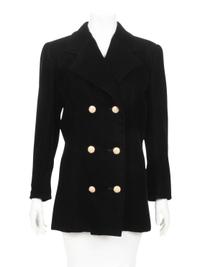 Givenchy Haute Couture Velvet Double Breasted Jacket, 1970-90s