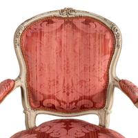 A Pair of Louis XV White-Painted Fauteuils