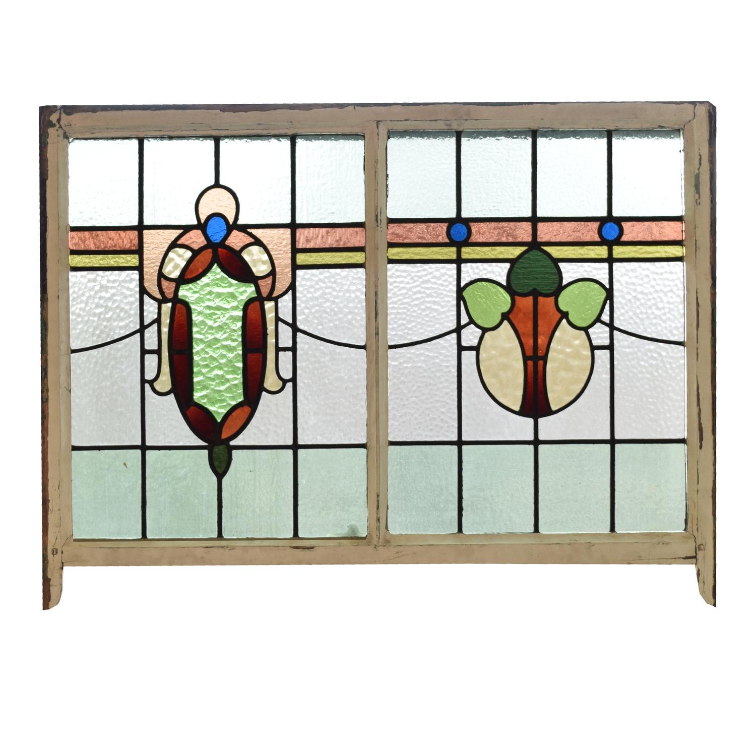 A Stained Glass Window 43" W x 1.5" D x 32" H — England, Circa 1910