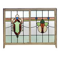A Stained Glass Window 43" W x 1.5" D x 32" H — England, Circa 1910