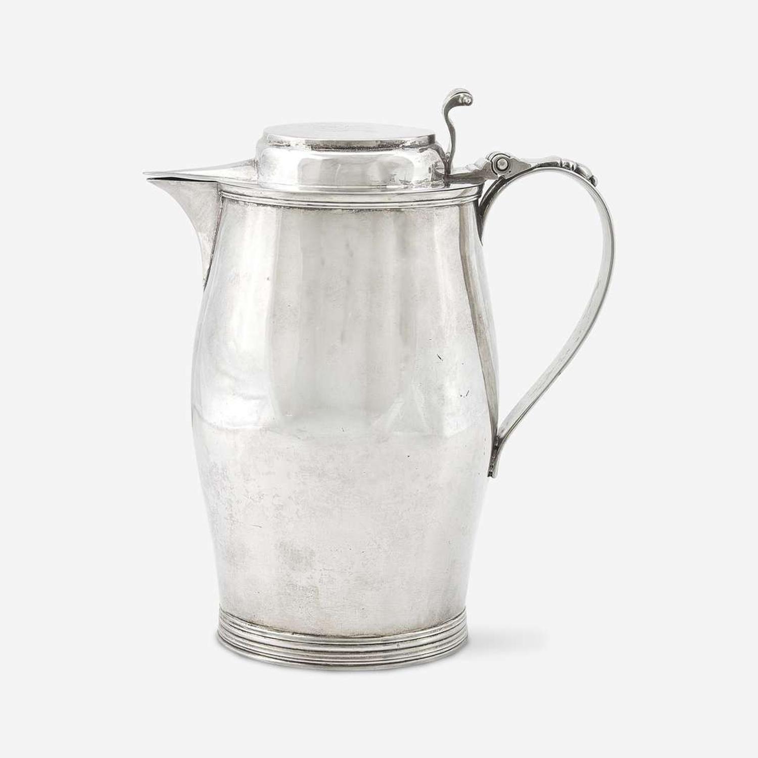 A silver covered pitcher William Van Beuren (1767-1832), New York, NY and Newark, NJ, circa 1795