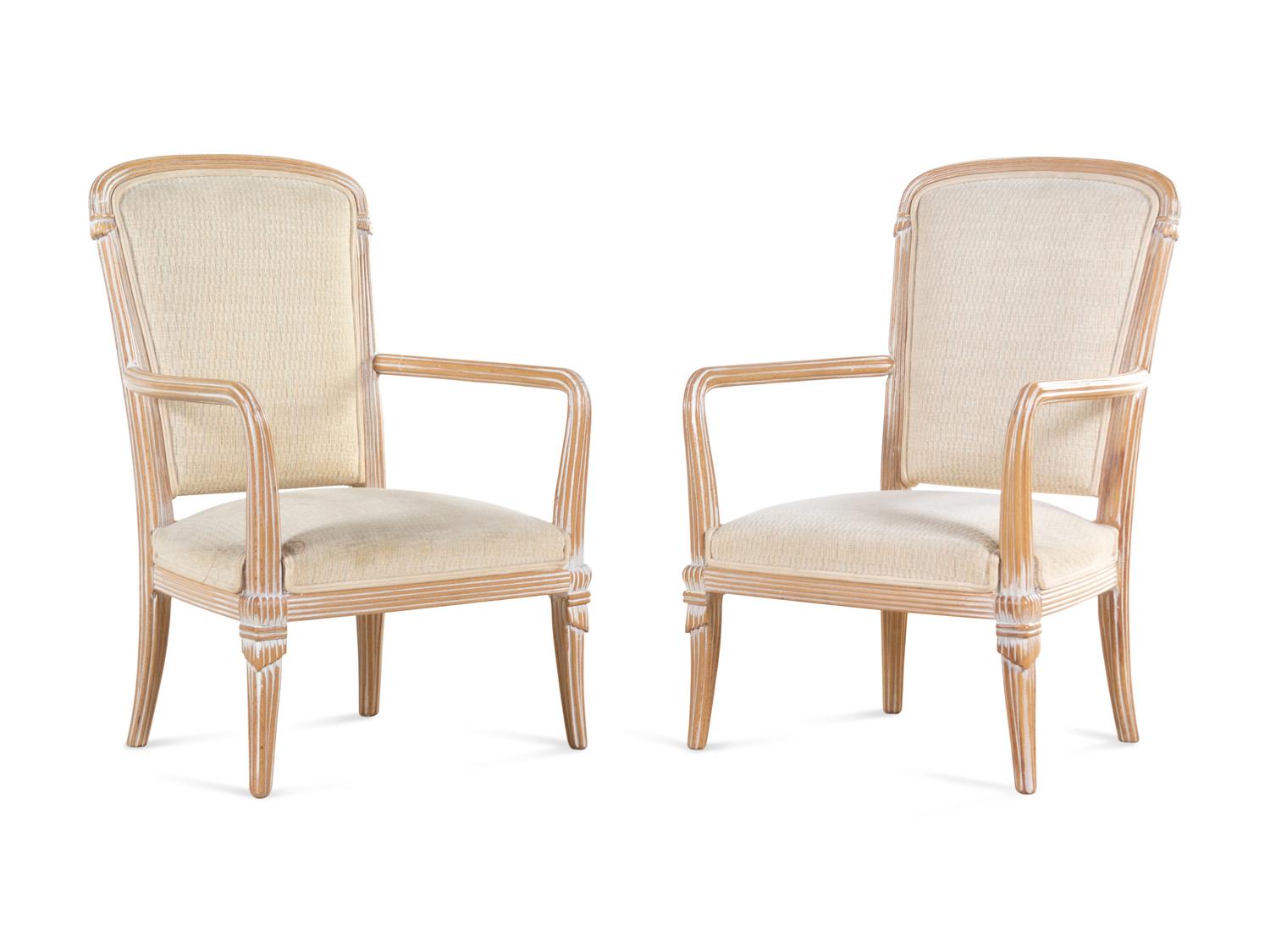 A Pair of Continental Cerused Child's Chairs