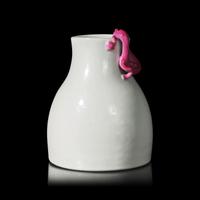 A Chinese Ruby Enameled White Glazed Porcelain 'Chilong' Vase, Possibly 18th Century — 或為清中期 “毓秀軒製”款白釉盤粉彩螭龍瓶