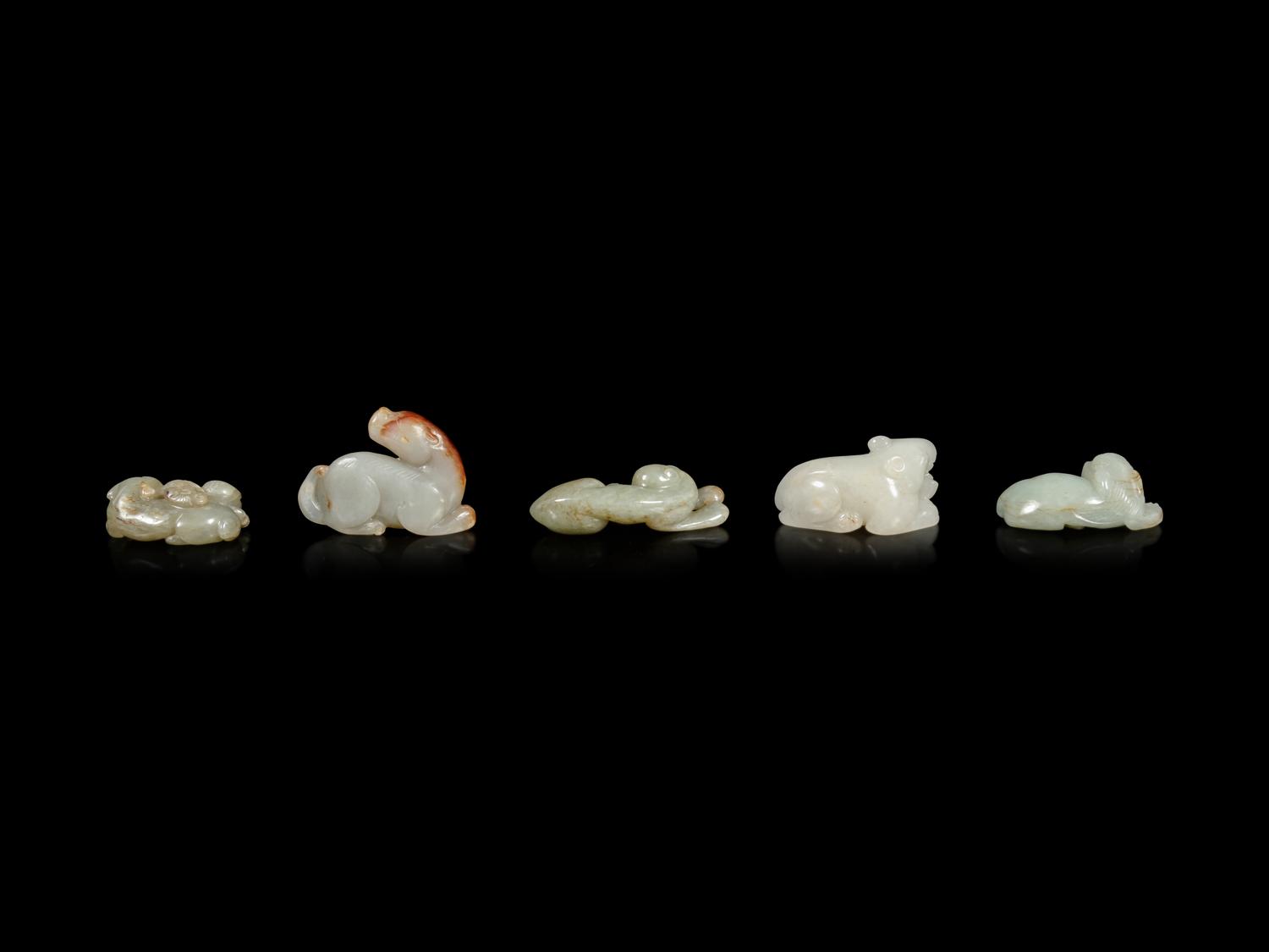Five Chinese Jade Figures of Animals