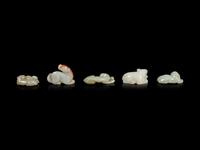 Five Chinese Jade Figures of Animals