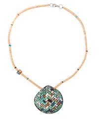 Reversible Inlaid Shell Necklace Lot is located and will ship from Denver, Colorado.