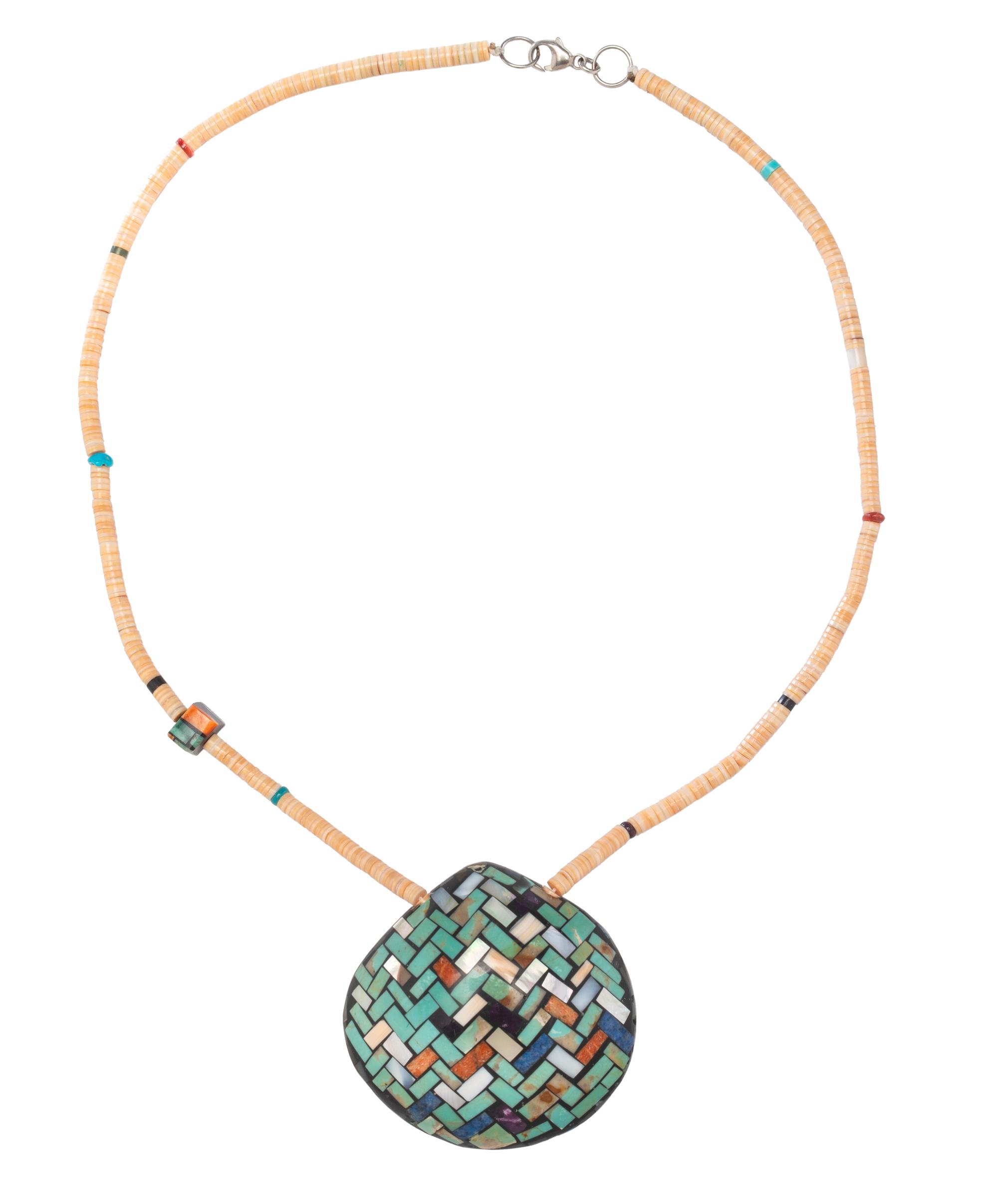 Reversible Inlaid Shell Necklace Lot is located and will ship from Denver, Colorado.