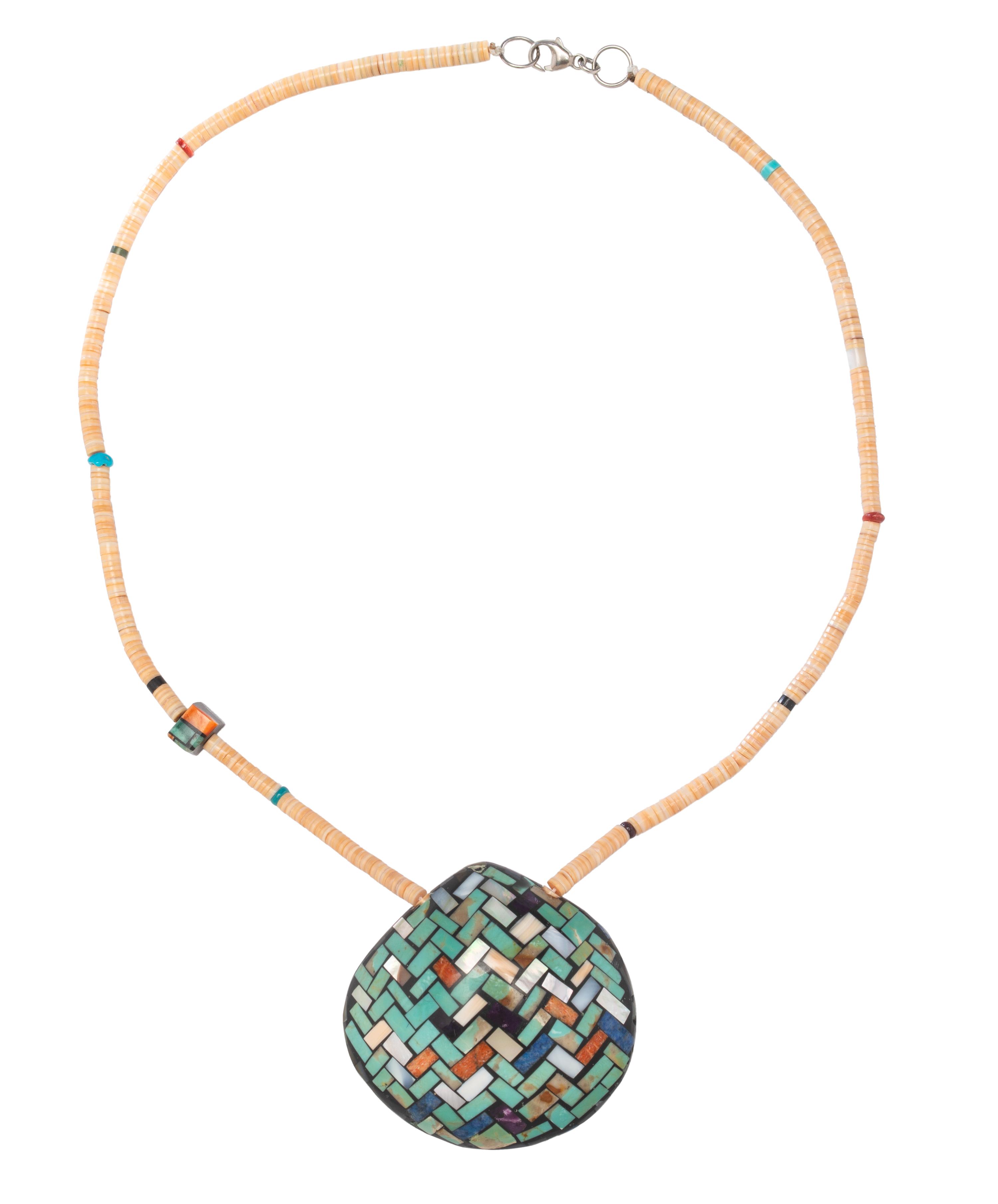 Reversible Inlaid Shell Necklace Lot is located and will ship from Denver, Colorado.