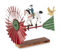 A Folk Art Painted Tin Whirligig of a Trotting Horse
