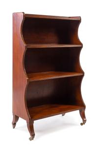 A Continental Mahogany Bookcase Height 45 x width 28 x depth 14 1/4 inches. — 20TH CENTURY
