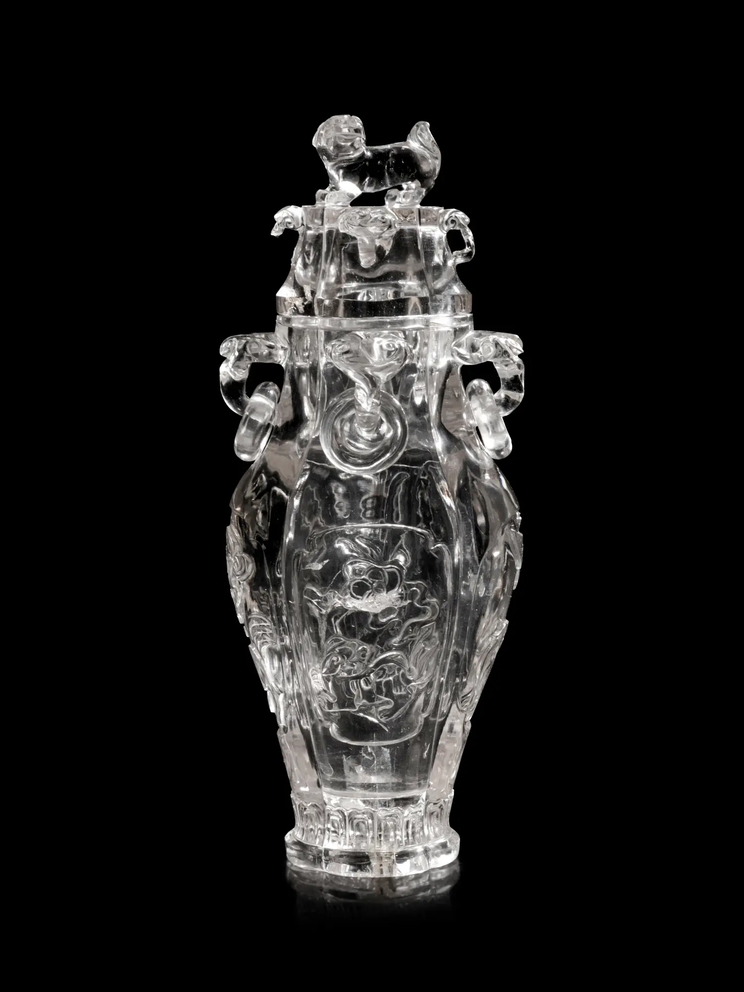 A Carved Rock Crystal Vase and Cover | Freeman's