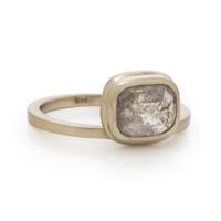 ROSE CUT DIAMOND AND WHITE GOLD RING