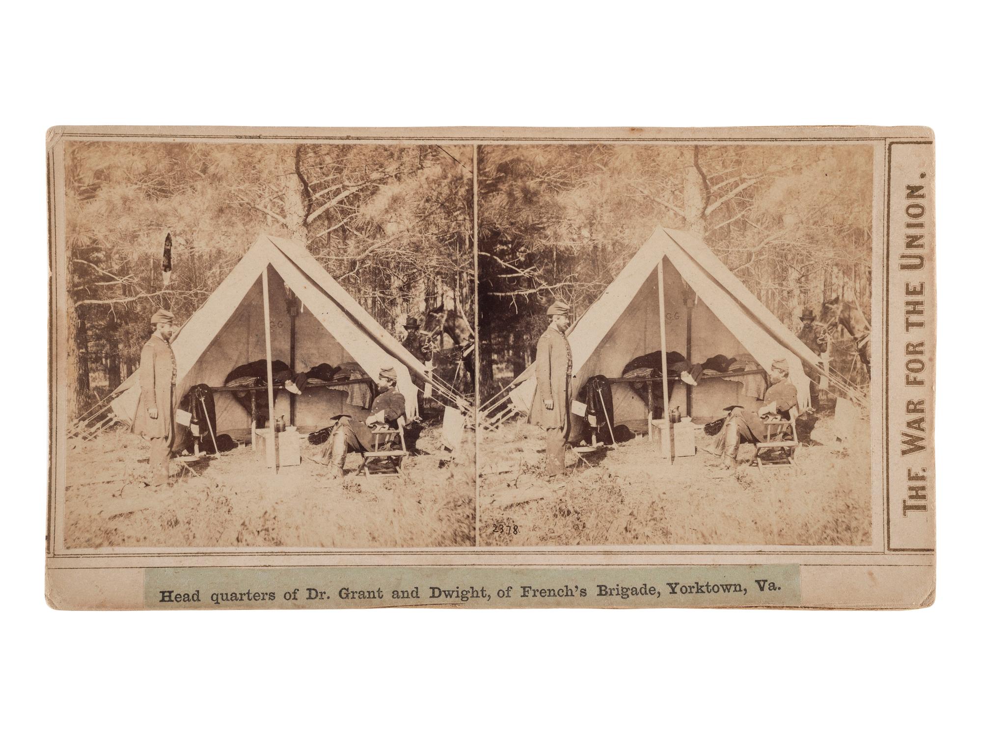 [CIVIL WAR]. Headquarters of Dr. Grant and Dwight, of French's Brigade, Yorktown, Va. [New York: E. & H.T. Anthony].