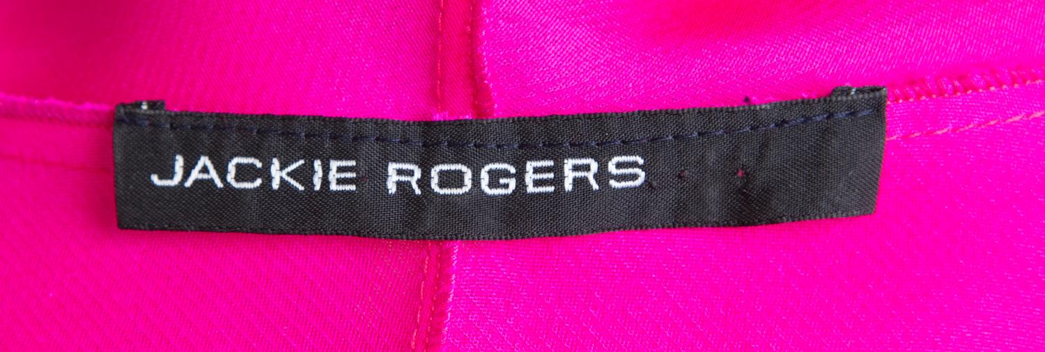 A Jackie Rogers Magenta Sheer Silk Jacket, Size large.