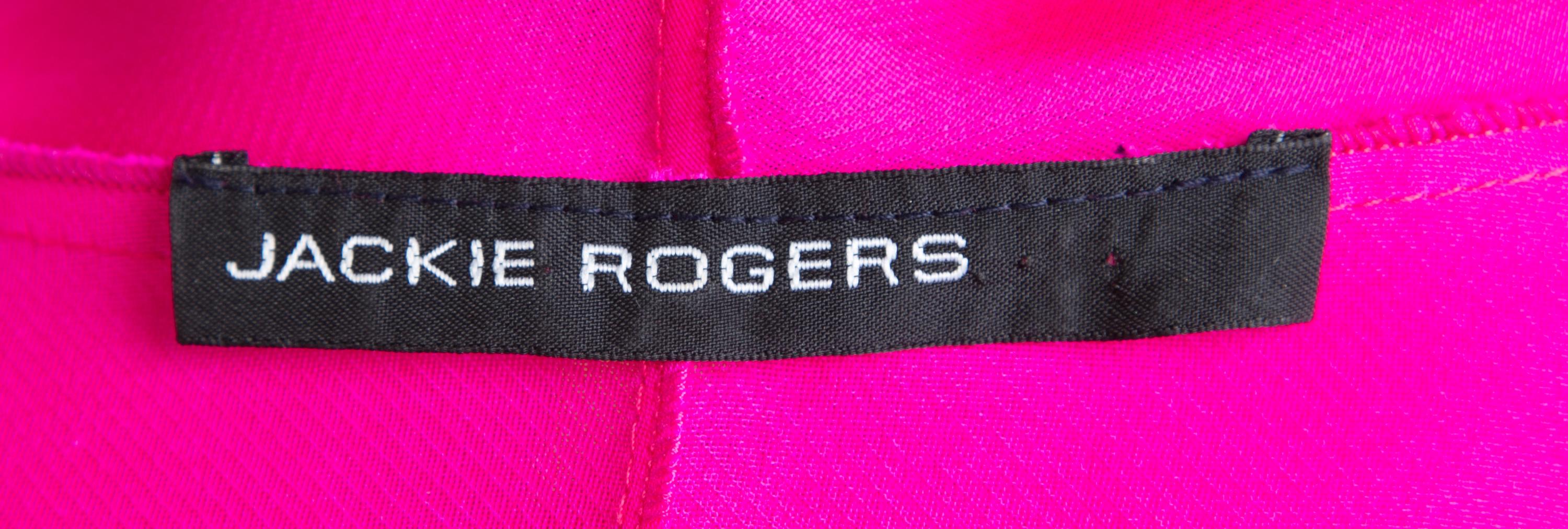 A Jackie Rogers Magenta Sheer Silk Jacket, Size large.