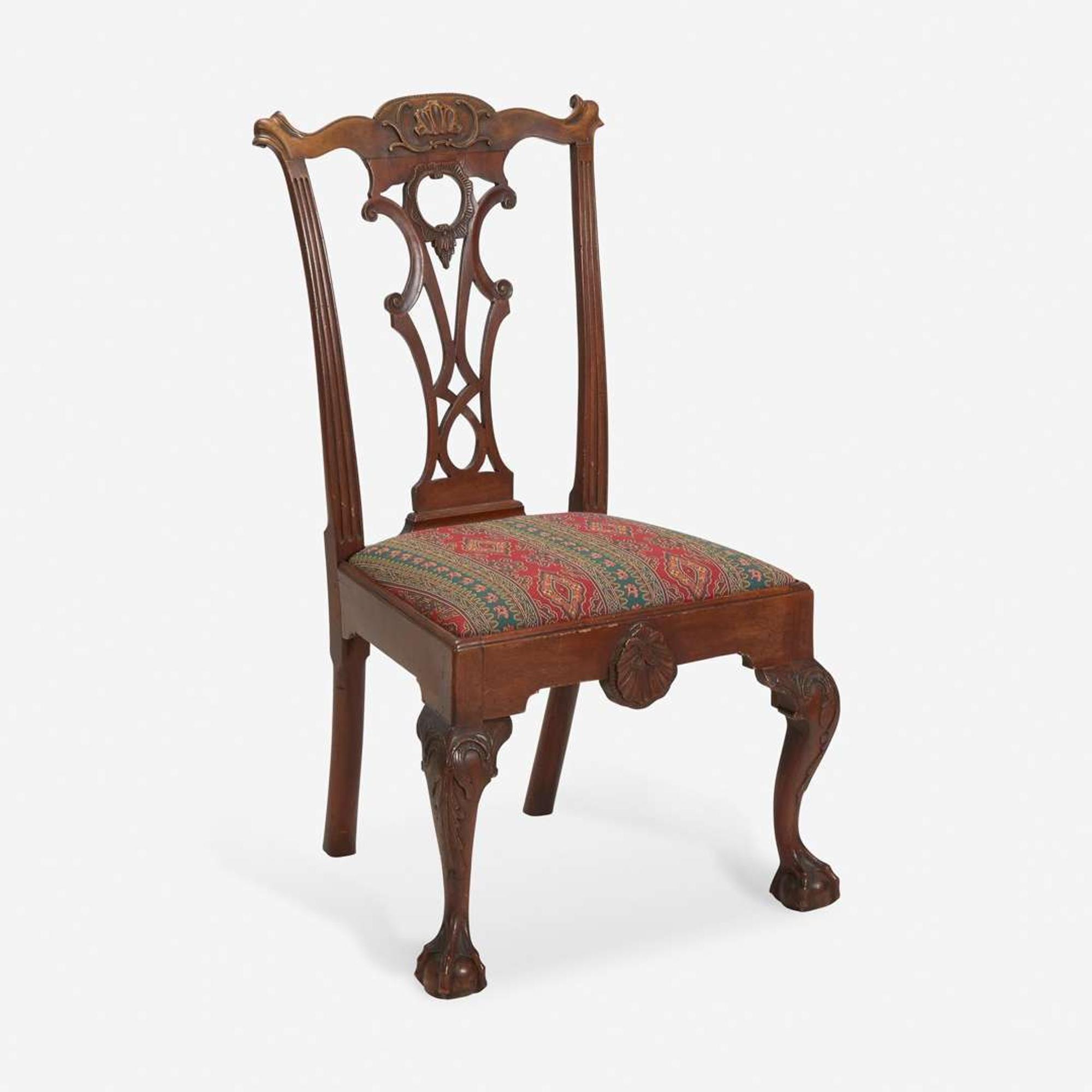A Chippendale carved mahogany side chair Mid-Atlantic States, possibly Lancaster, PA, circa 1780