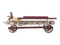 Two Pressed Steel and Tin Toy Fire Trucks