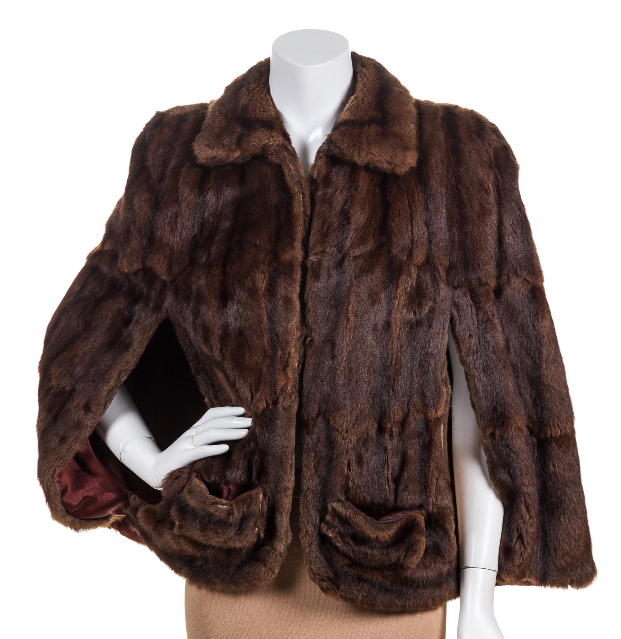 A Brown Mink Cape,