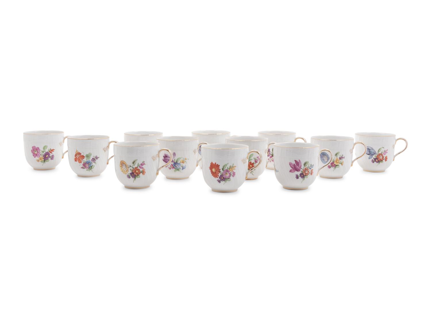 A Set of Twelve Berlin (K.P.M.) Porcelain Teacups