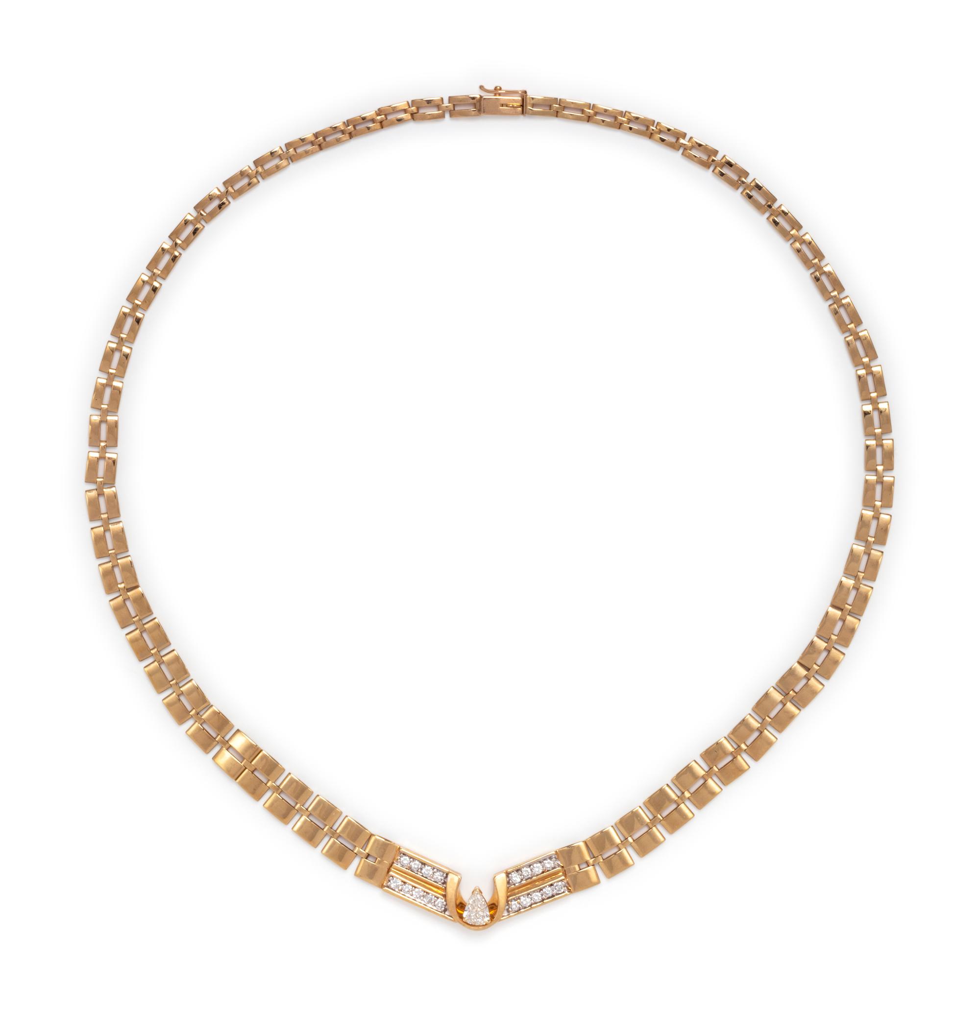 YELLOW GOLD AND DIAMOND NECKALCE