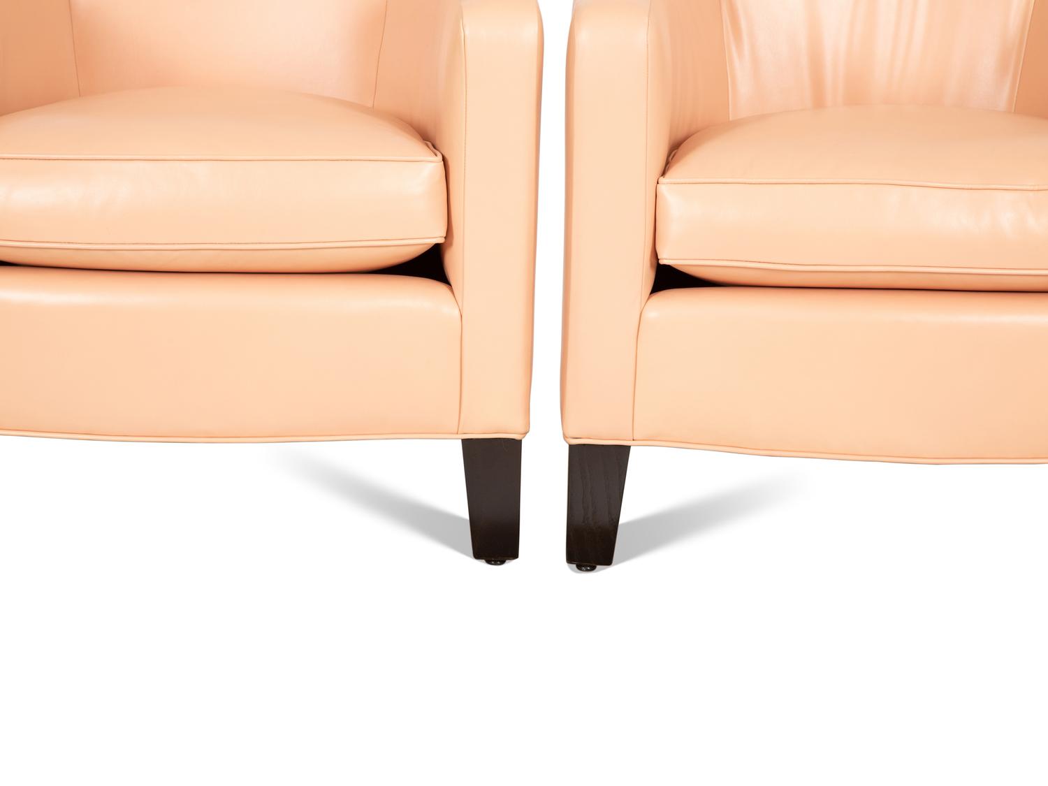 A Set of Four Christian Liaigre Leather Club Chairs