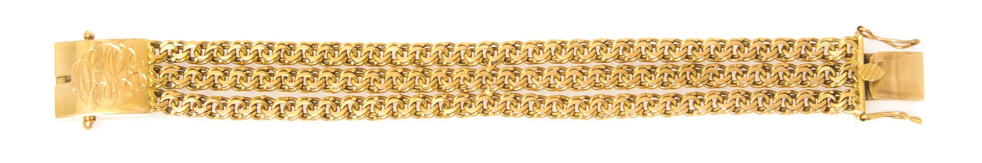 A Vintage 18 Karat Yellow Gold Bracelet, 34.80 dwts.