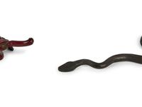 A Cast Iron Model of a Snake and a Painted Iron Model of an Insect