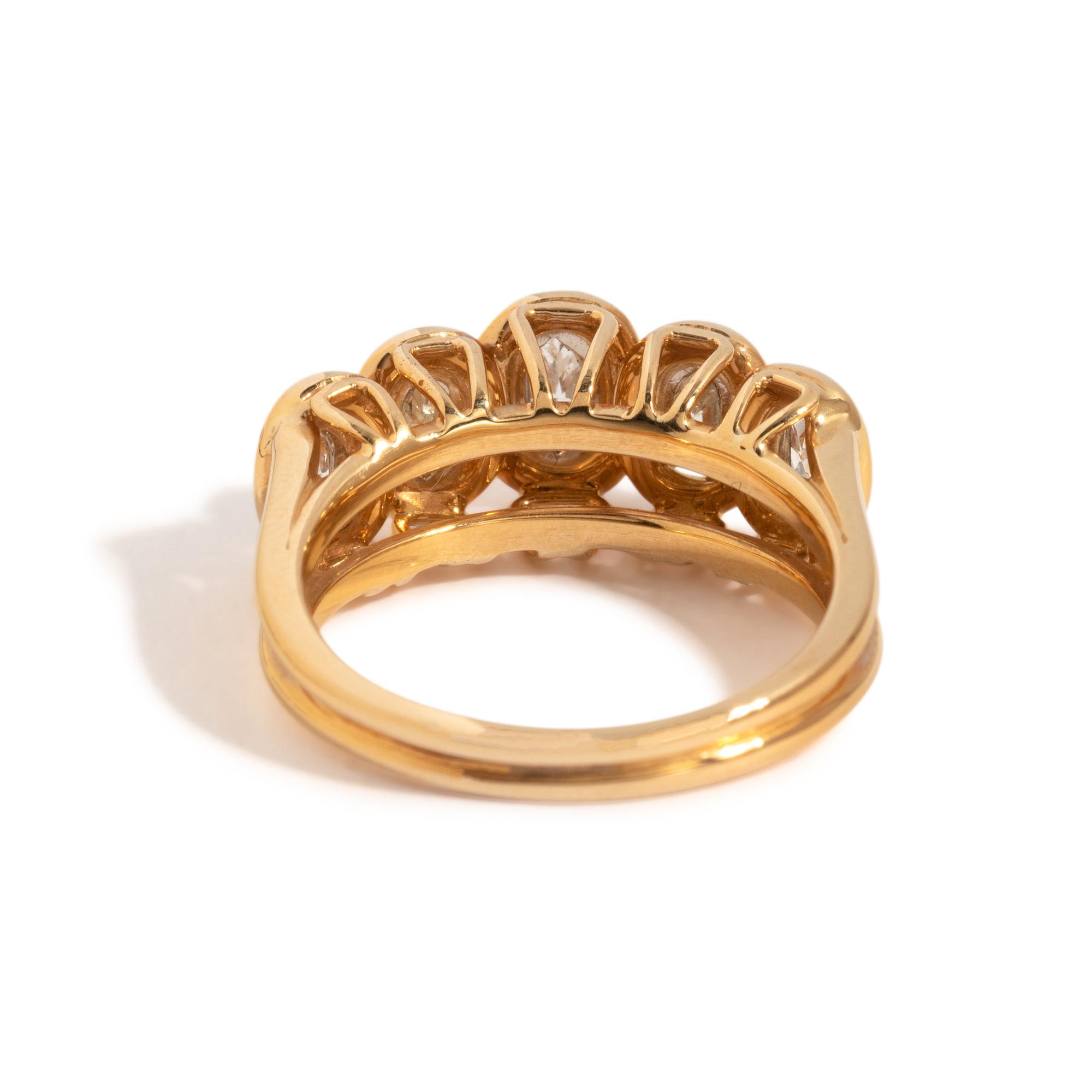 OSCAR HEYMAN, YELLOW GOLD AND DIAMOND RING