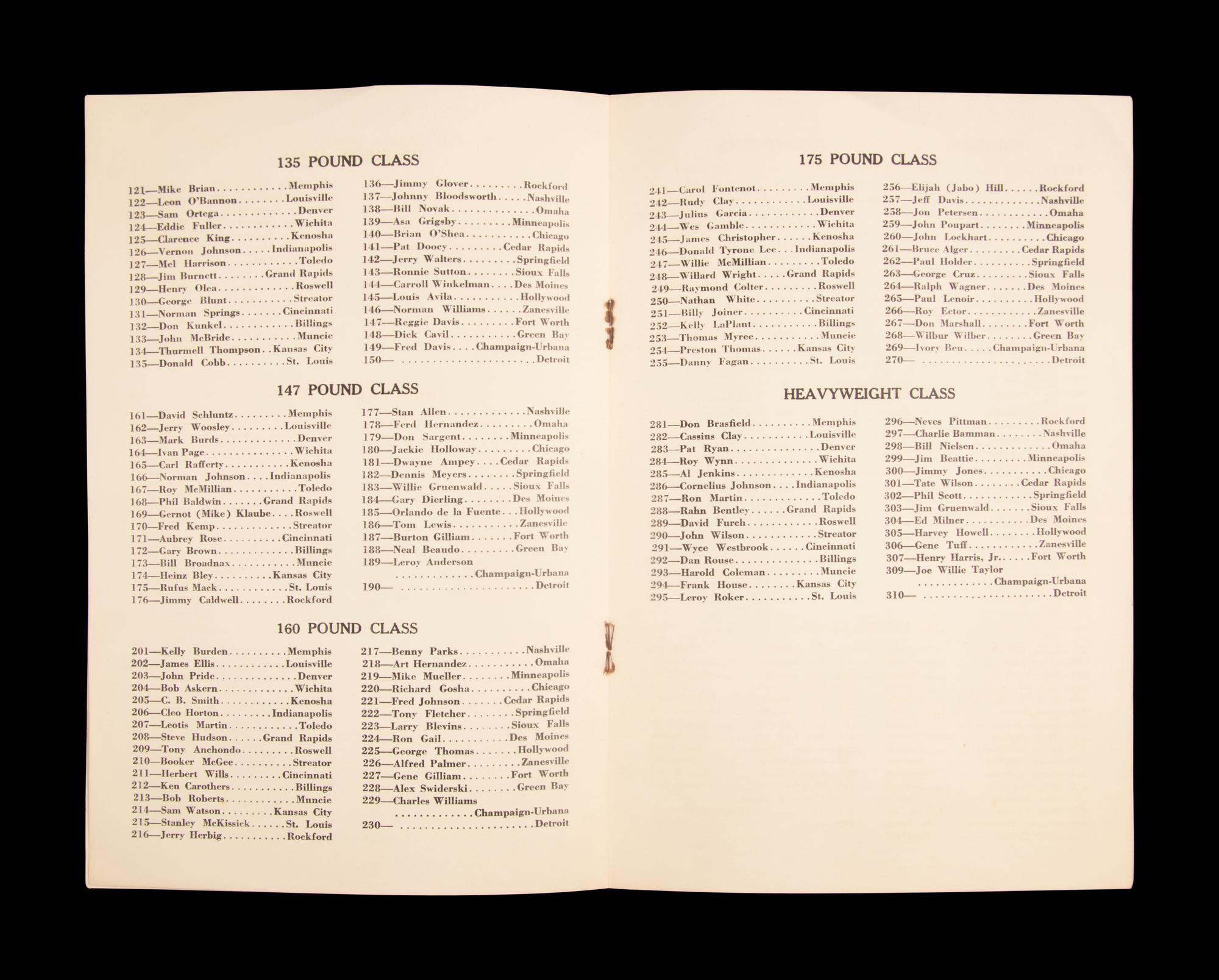 An Original 1960 Golden Gloves Tournament of Champions On Site Program Featuring Cassius Clay (Muhammad Ali)
