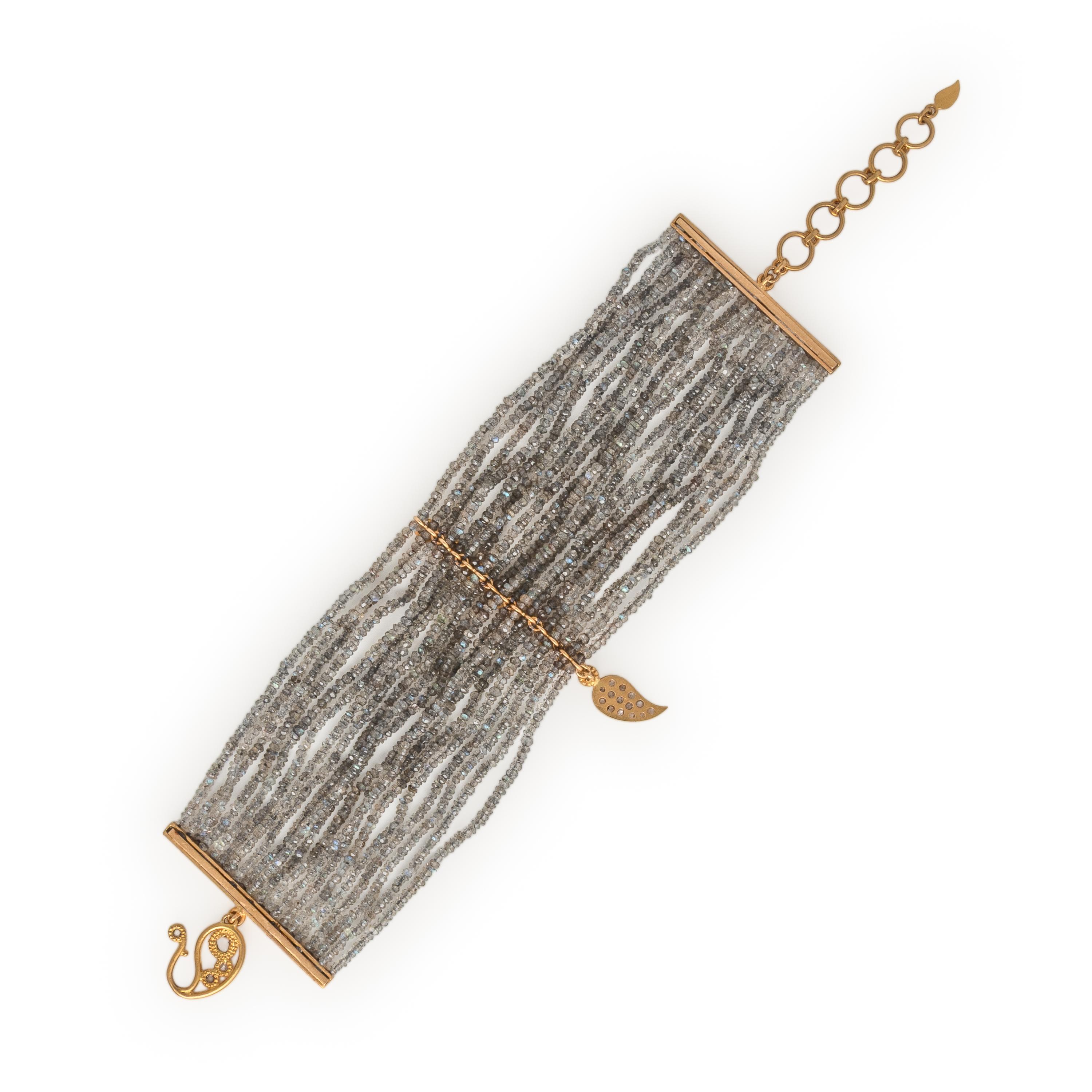 Coomi, Labradorite, Diamond, and Yellow Gold Multistrand Bracelet