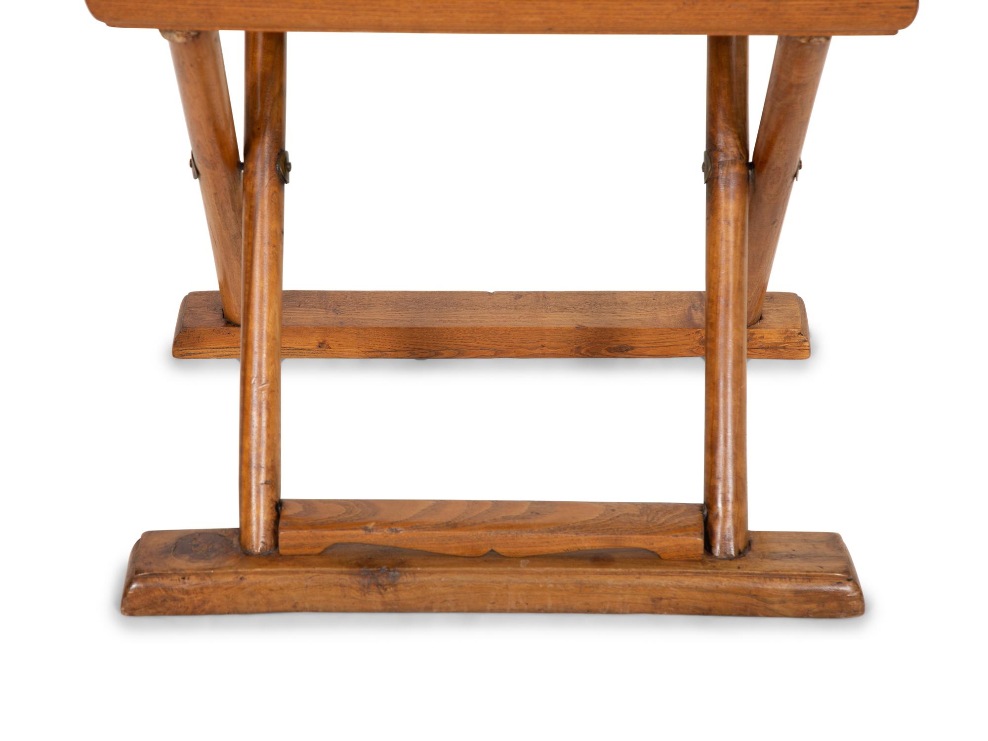 A Chinese Hardwood Campaign Chair