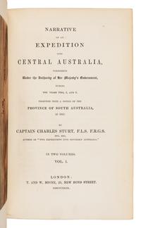 STURT, Charles, Captain (1795-1869). Narrative of an Expedition into Central Australia... London, 1848. FIRST EDITION.