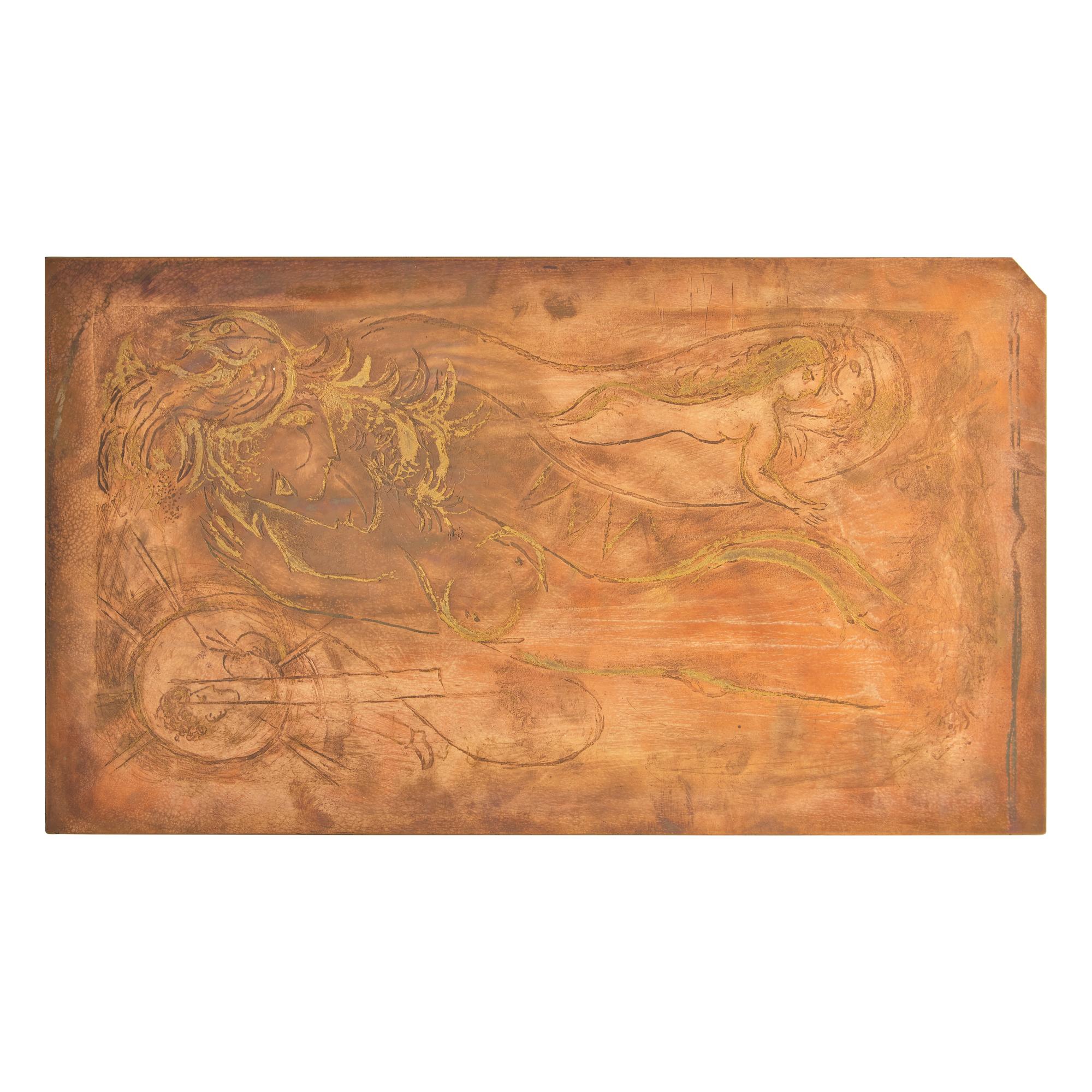 Marc Chagall (Belarusian/French, 1887–1985) — Untitled (plate for L'amoureuse) 1954-55