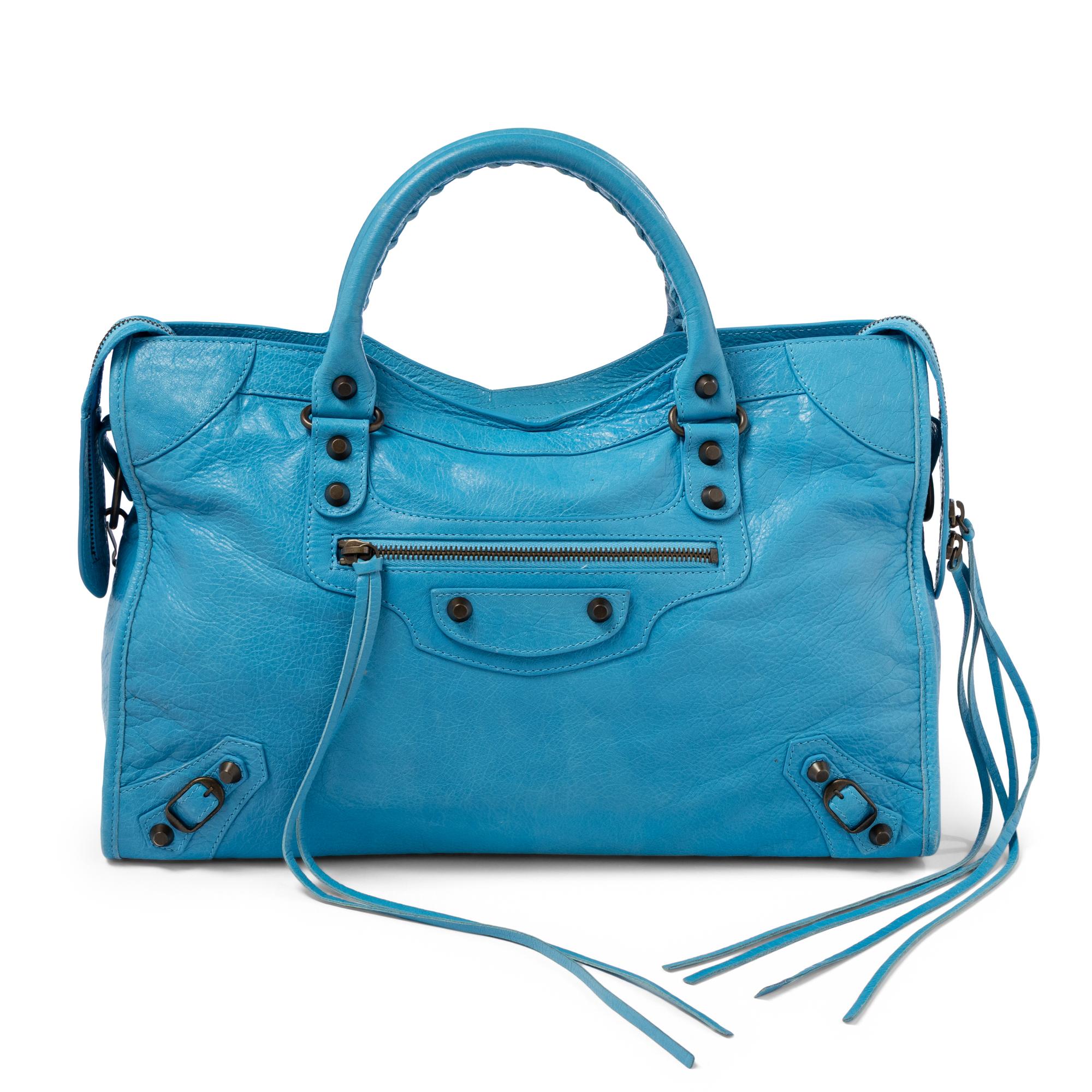 BALENCIAGA, SKY BLUE MEDIUM CITY BAG