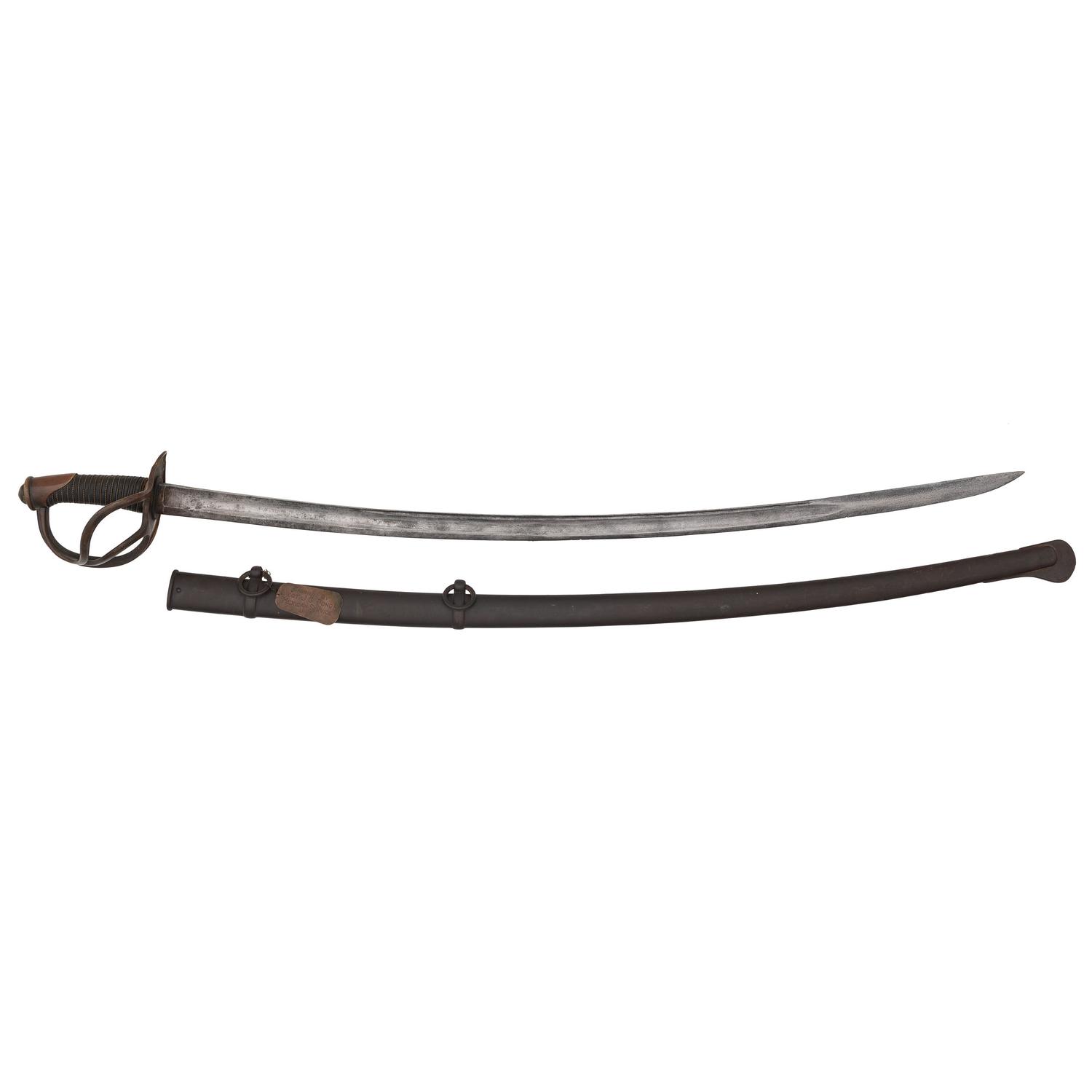 Imported S&K Model 1840 Heavy Cavalry Saber with Old Copper Tag Identifying it to Lt. J.G. Fonda with Mexican War and Civil War Service