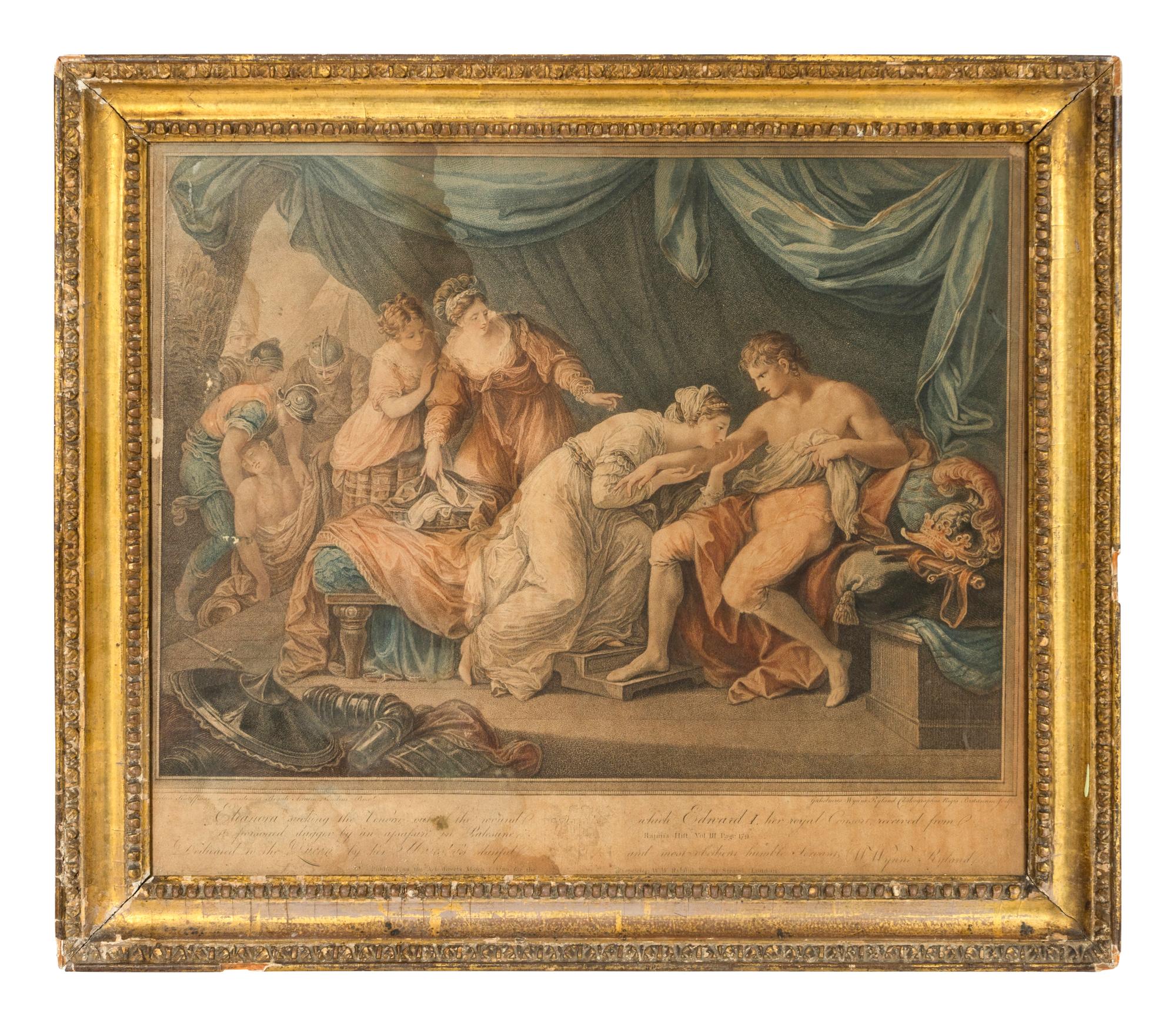 A Pair of French Colored Engravings in Giltwood Frames
