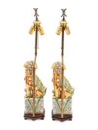A Pair of Chinese Porcelain Lamps