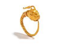 A Greek Gold Hoop Earring with a Griffin-Head Terminal